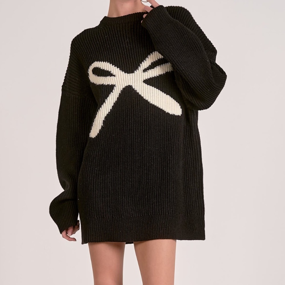 New with tags. Elan sweater dress. Multiple sizes. Bow.